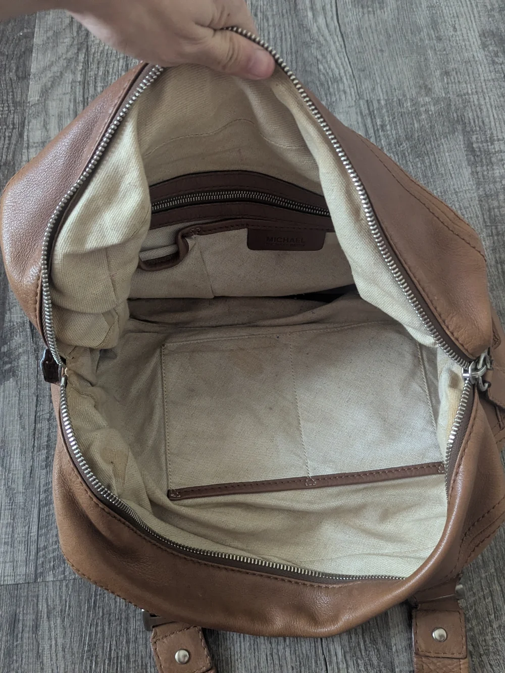 Michael Kors Classic Y2K Tan Glove Tanned Leather Satchel Tote Handbag